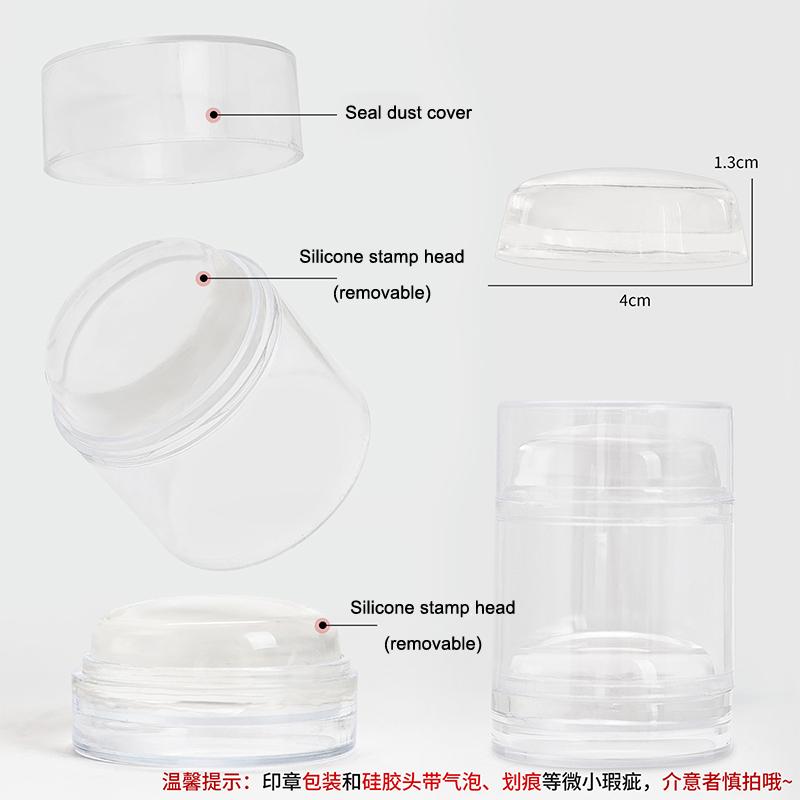 Double Headed French Nail Art Stamper With A Nail Scraper Silicone Clear Head Nail Mold Stamping Template For Diy Manicure Size