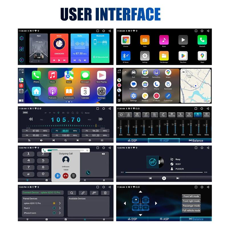2026 New 6.86" Android 14 1 DIN 4+64G Car Stereo Radio Carplay Android Auto 1DIN GPS NAV Wifi BT RDS WIFI BT USB Type-C Universal Large screen dashcam