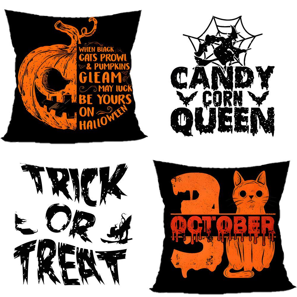 Halloween Pillowcase Pumpkin Skull Funny Ghost Cushion Cover Sofa Living Room Decoration Pillow