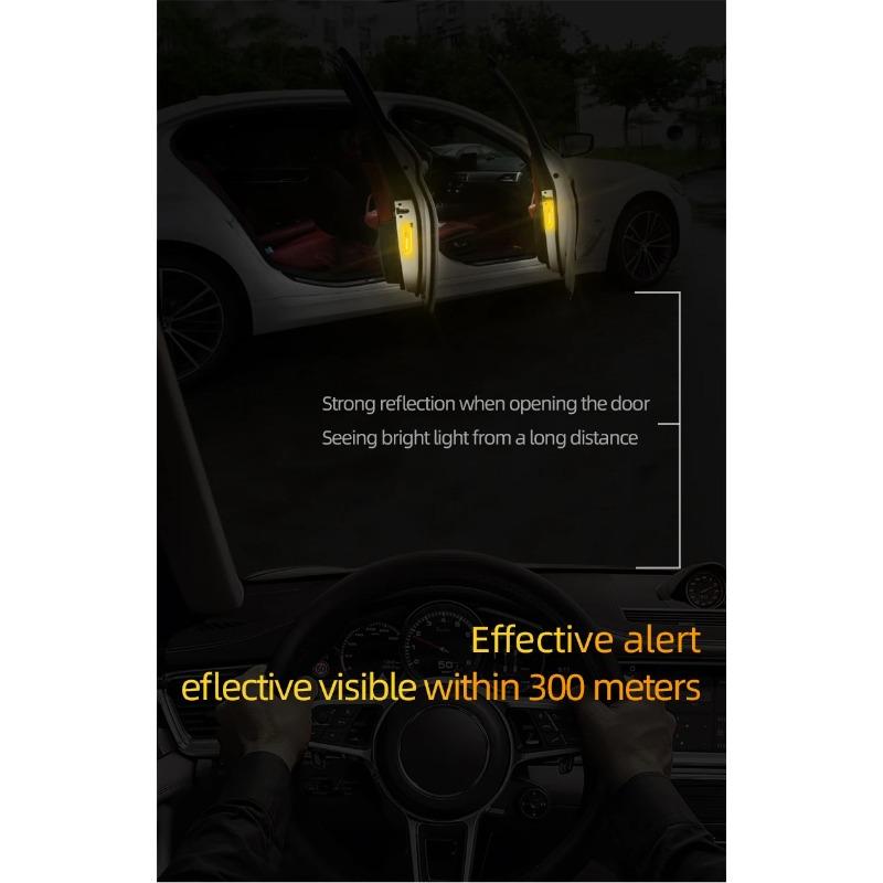 4pcs Car Door Sticker Reflective Safety Warning Mark Decoration Decals For Hyundai NLINE I30 I20 I10 Venue Tucson Ioniq IX35 I40