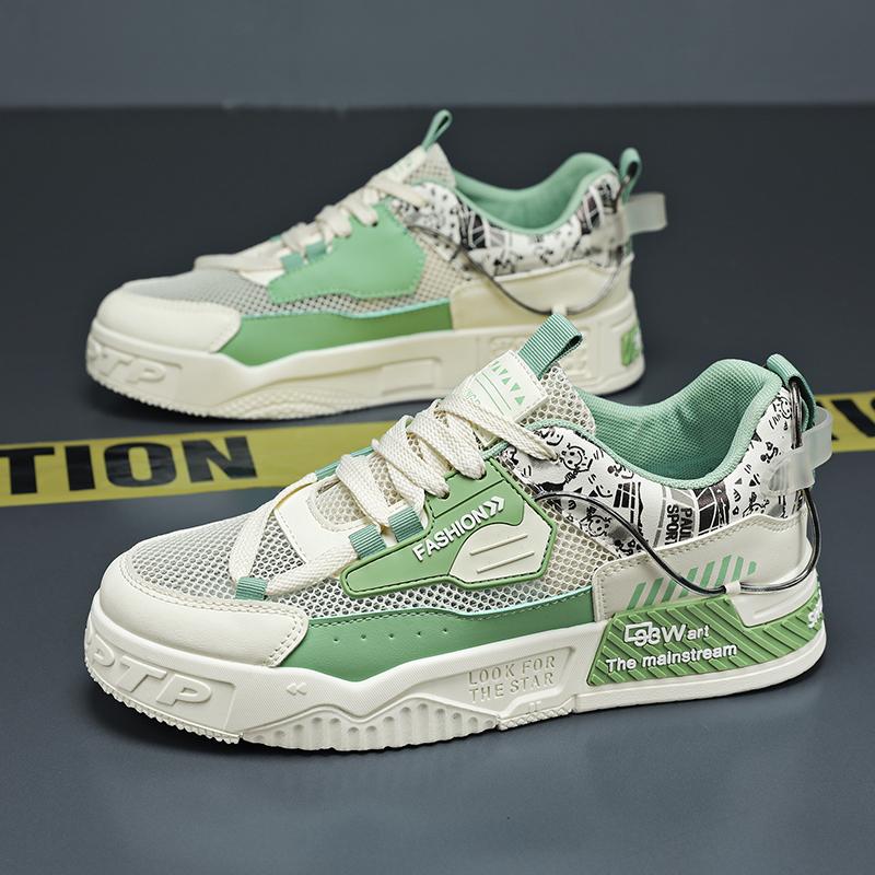 

Мужская мода, повседневная низкая обувь для скейтбординга, удобные кроссовки для мальчиков, студенты, трендовая мягкая подошва, классическая дышащая нескользящая спортивная обувь 44 зелёный