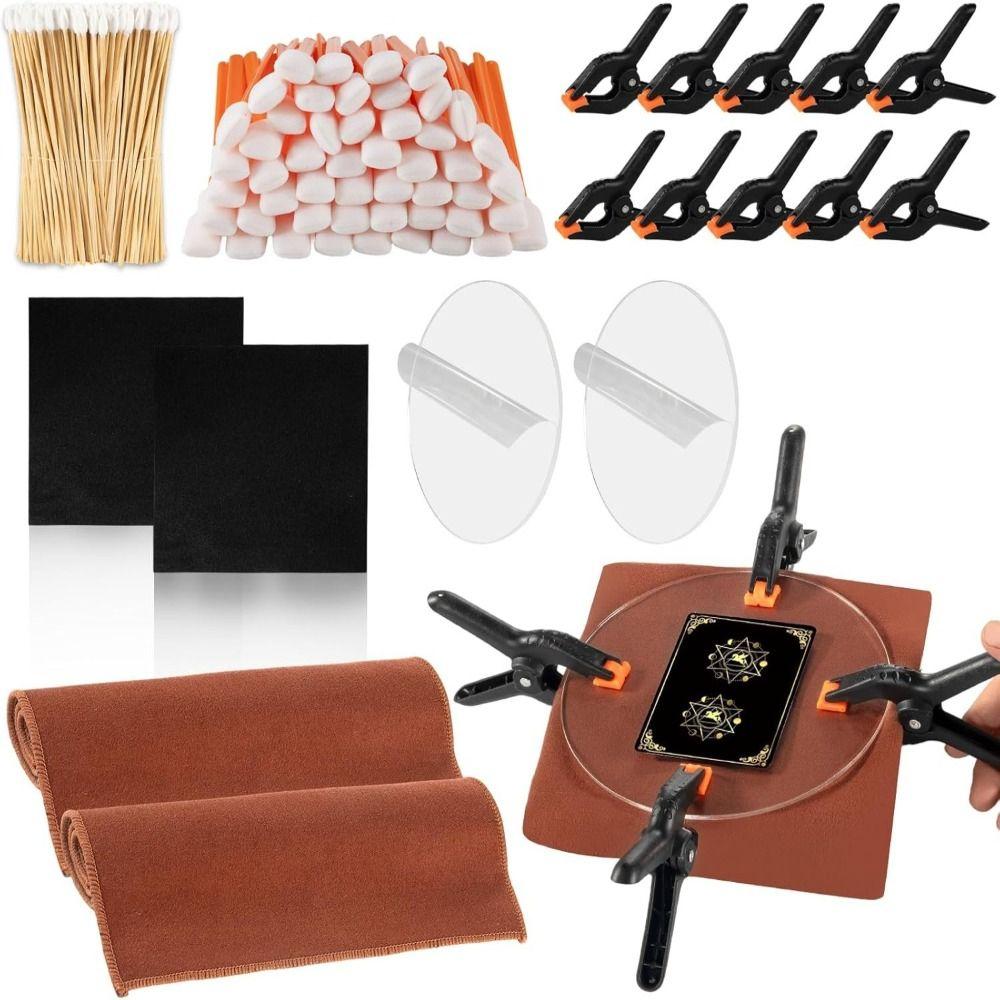 166pcs Precision Support Card Cleaning Kit Clear Acrylic Rounds Card Care Tool  TCG Collectors