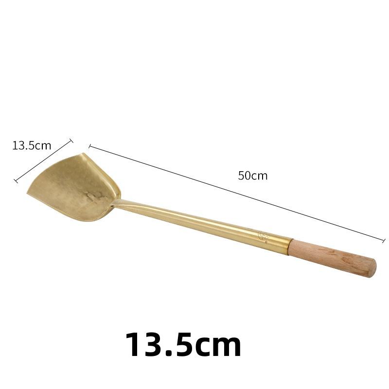 big long pure copper spatula shovel chef cooking cocina utensilios blade Kitchen Utensil Wooden Handle Turner Soup Spoon wok
