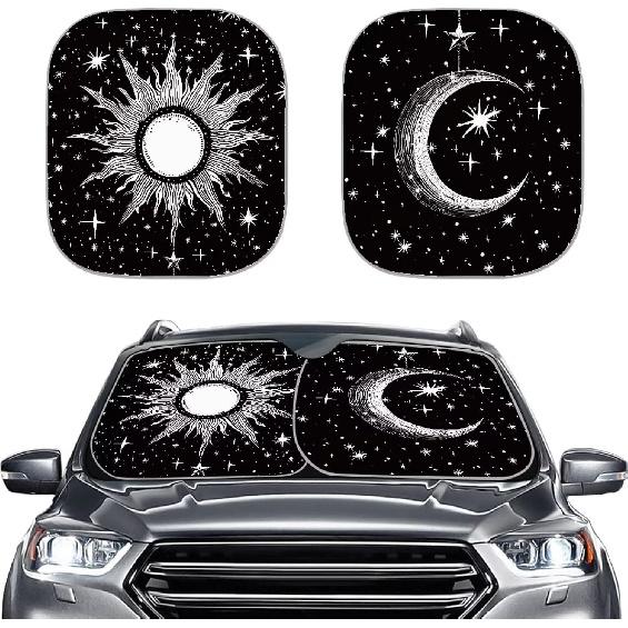 Mushroom Car Windshield Sunshade Daisy Flower Dragonfly Butterfly Mushroom Auto Front Sun Shades Foldable Sunlight Protection Visor Universal Vehicle