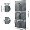 Wall-Mounted Storage Bag 6 Grids Clear Pockets Mesh Closet Shoe Holder Space Saving Non-woven Fabric