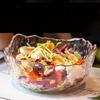 Xingxuan Goldrand Glasschale Transparent Obstteller Gemüsesalatschüssel Zuhause Kreative Kalte Gemüseschüssel