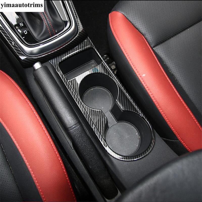 Gearbox Water Cup Holder Window Lift Button AC Vent Outlet Cover Trim Carbon Fiber Accessories For Kia Rio 4 X-line 2017 -