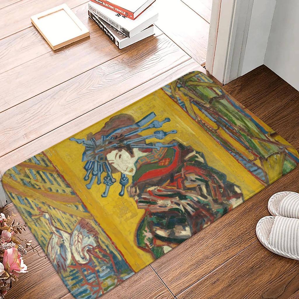 Twelve Sunflowers Carpet Retro Art Flower Anti Slip Floor Mat Kitchen Bedroom Entrance Carpet Home Party Warm Decoration
