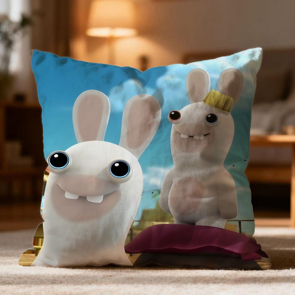 Popular R-RRabbids Invasion Cushion Cover Soft Washable Pillow Case Multi-Scene for Couch Bed Travel Office Use