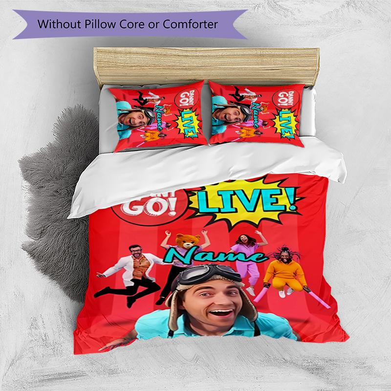 3pcs Custom Name Danny Go Bedding Set Duvet Cover Closure Includes 1 Duvet Cover & 2 Pillowcases for All Seasons Bedroom Decor