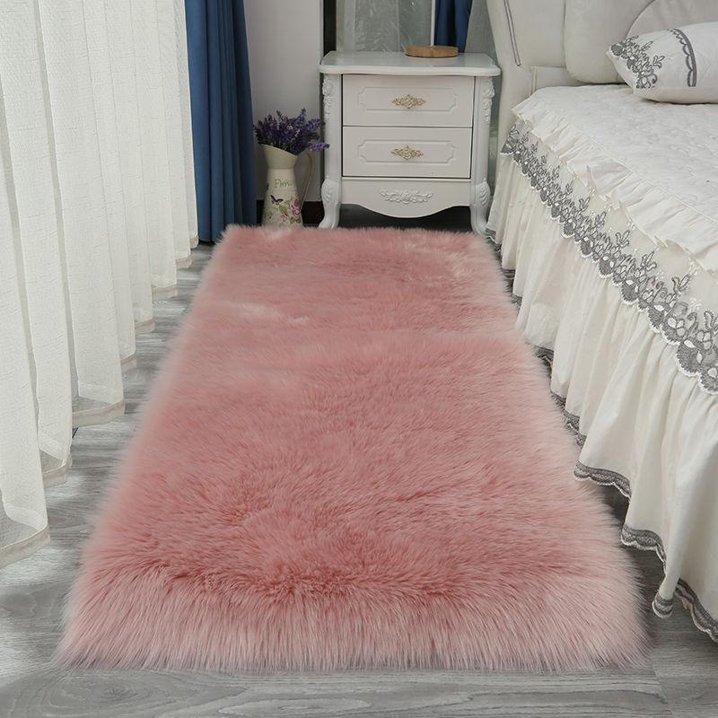 Plüsch Schaffell Teppiche für Schlafzimmer Teppich Zimmer Lange Haare Nachttisch Matte Boden Haarigen Weißen Teppichen Rot Wohnzimmer Pelz Kinder Teppiche
