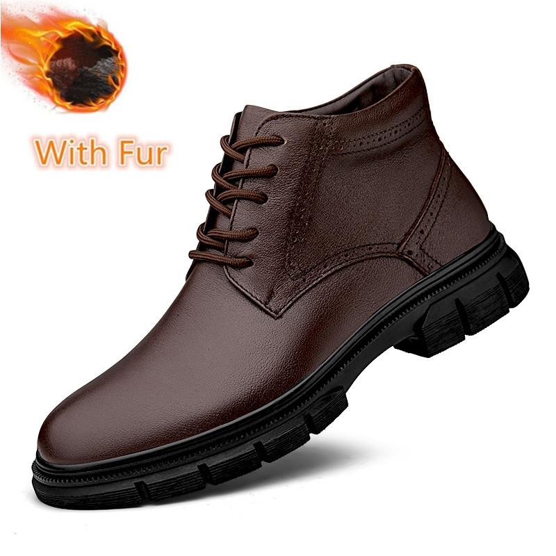 

Fashion Lace-Up Men Leather Shoes 2024 New Motorcycle Ankle Boots Couple Unisex Classic Motocross Boots High Top Fashion Military Boots 37