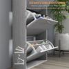 12-Shoe Flip Drawer Storage Cabinet - Grey Wood-Effect