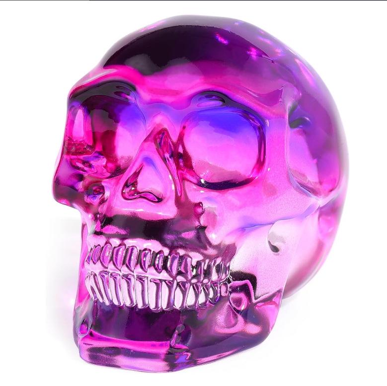 Gothic Crystal Skull Halloween Ornament Statue
