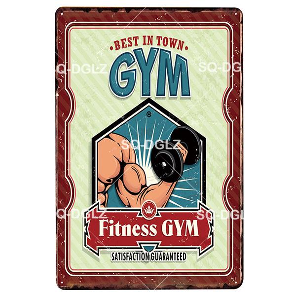 [SQ-DGLZ] Fitness Metall Zeichen Vintage Sport Club Metall Plaque Platte Gesundheit Wand Dekor Zinn Zeichen GYM Poster
