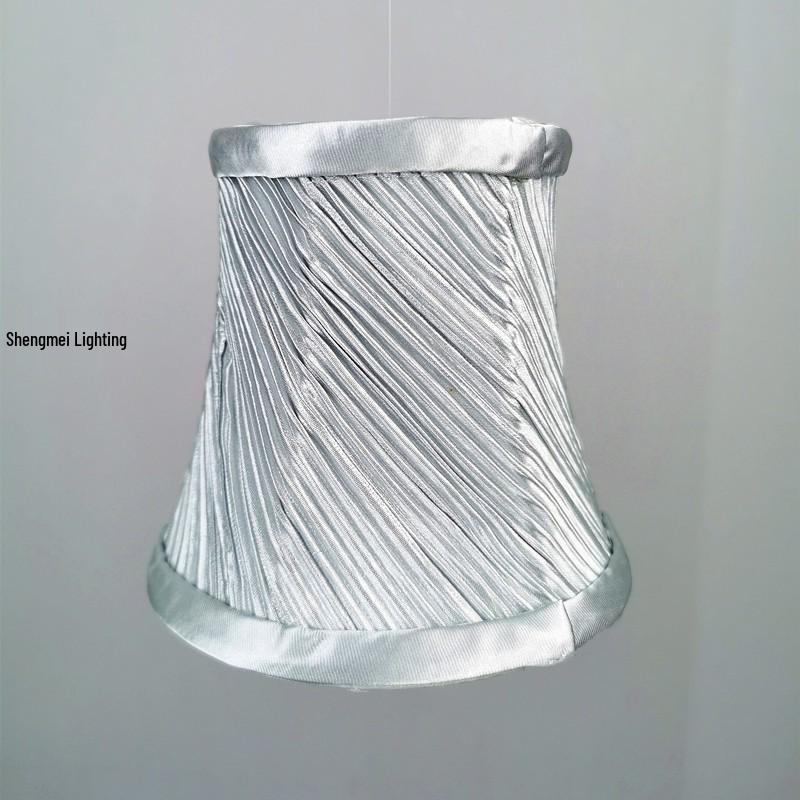 European Crystal Chandelier Fabric Lampshade, Clip-On, E27 Large Base, E14 Candle Bulb, Wall Light Shell Shade
