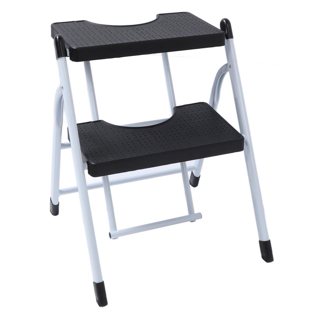 2 Step Ladder Folding Step Wide Pedal Lightweight Anti Slip Portable Collapsible 2 Stool Ladder