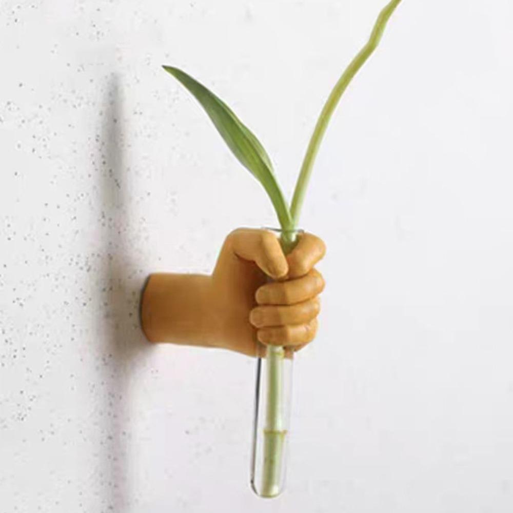 Wall Mounted Simulations Hand Flower Vase Art Wall Sculpture Hand Vase  Home