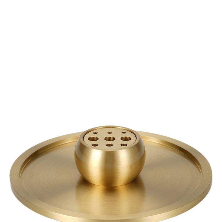 Nine-Hole Zen Brass Incense Holder - Ash-Free & Multi-Hole Mini Burner