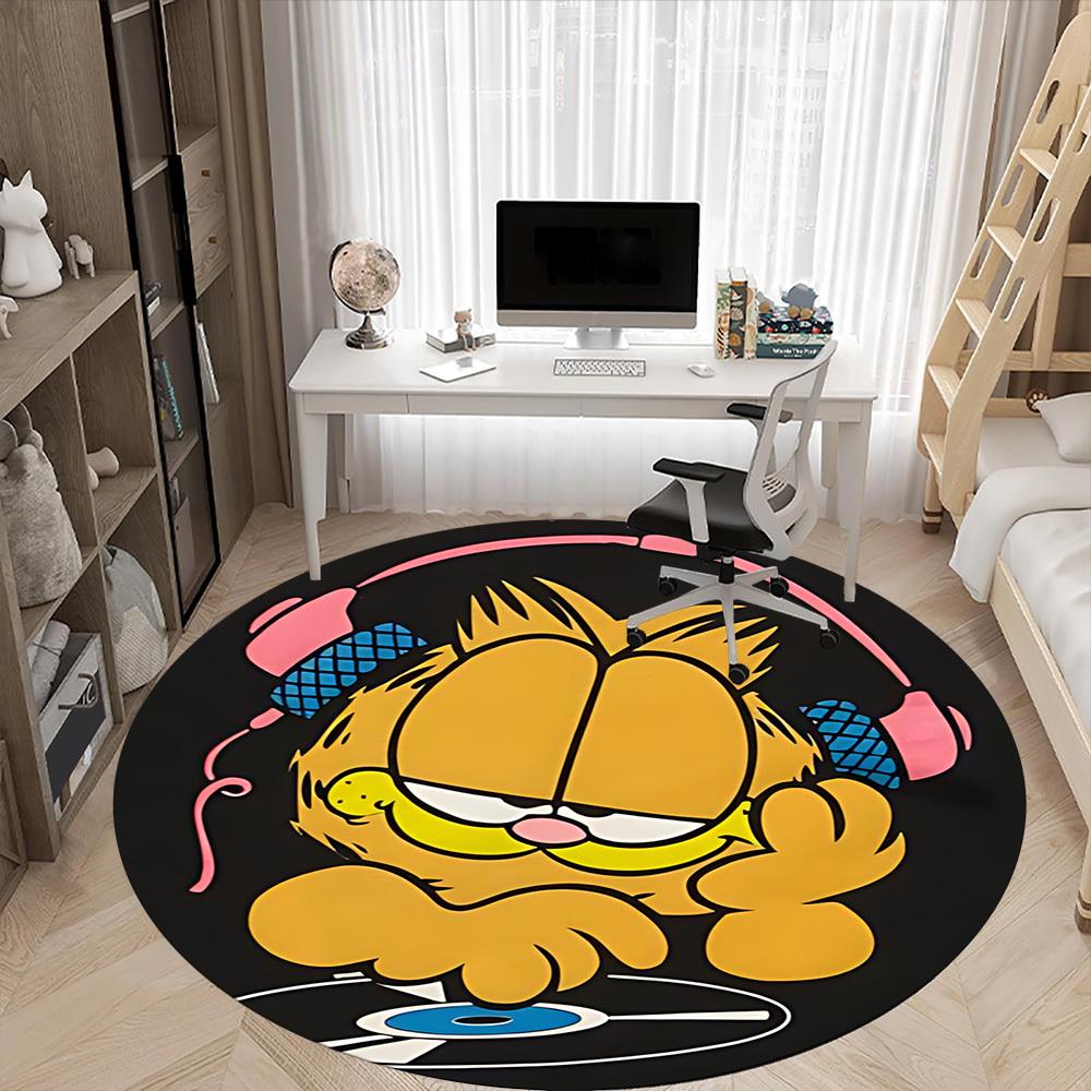 1pc Garfield DJ Office Round Area Rug,  Under Office Chairs Bedroom Living Room Home Decor A0926063