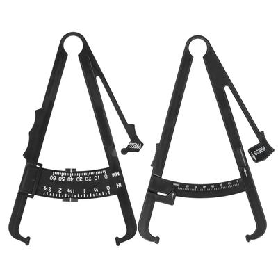 Black Plastic Body Fat Caliper Unisex Skinfold Caliper Body Fat Measurement Device