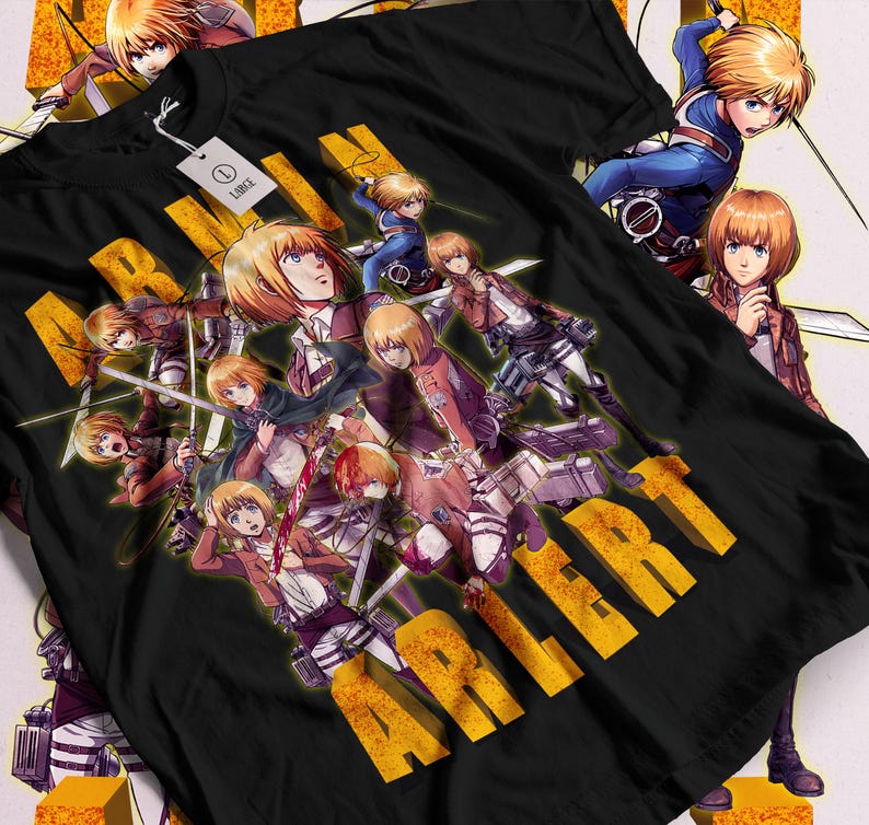 

2026 New Armin Arlert AOT Attack on Titan Japanese Manga Merch Parent-child T-Shirt Anime Unisex Short-Sleeve Pure Cotton Tre... 5XL різнокольоровий