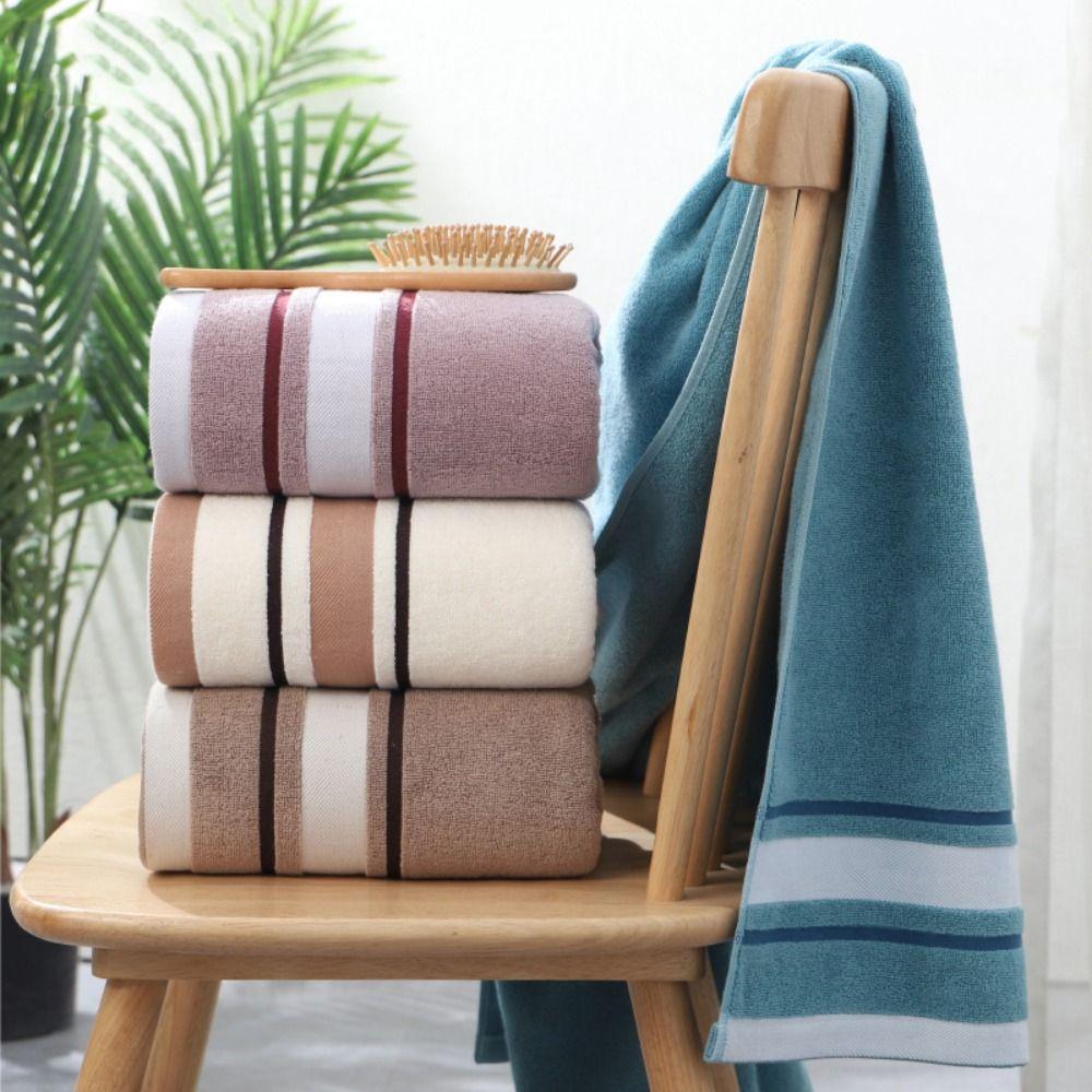 Luxury Large Stripe Bath Towel 70x140cm Couple Shower Towel Beach Towel Sports Towel  Couple