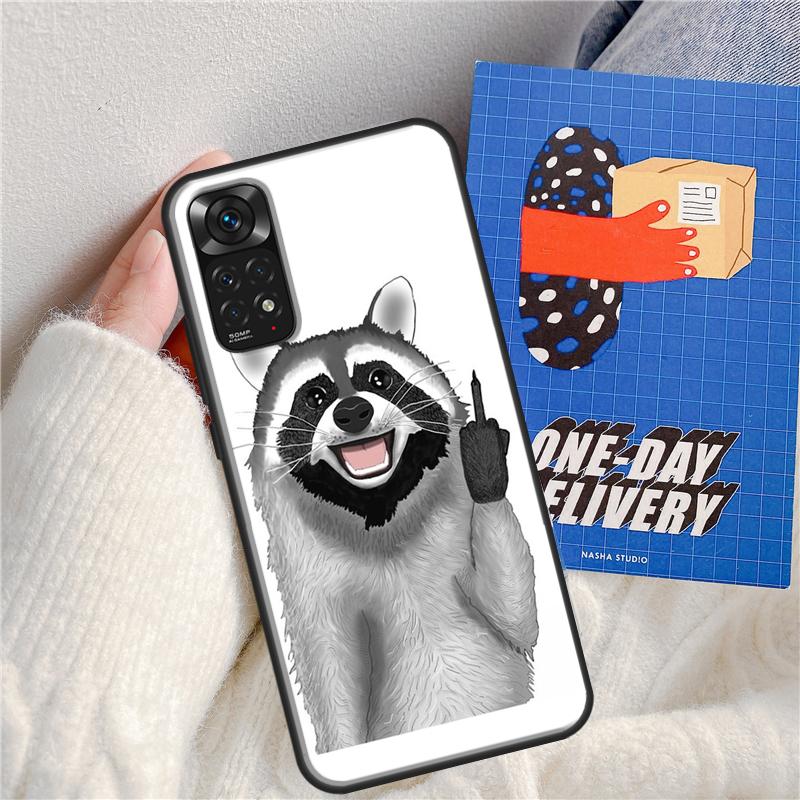 Cartoon Raccoon Kawaii over For Redmi 9 10 10A 9C 10C 12C Case For Redmi Note 8 9 10 11 12 Pro Plus 10S 11S 12S