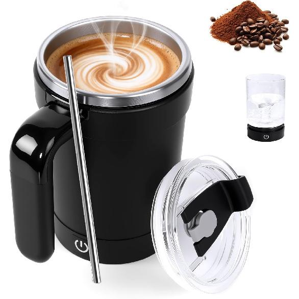 Automatic Magnetic Stirring Coffee Mug with Temperature Display, 2026 Upgraded Magnetic Co-ffee Stirrer Automatic Stirring Coffees Mug with Lid, Auto чёрный