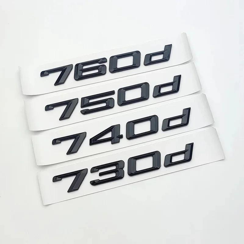Chrome Black Flat Letters Numbers 730d 735d 740d 745d 750d 760d ABS Emblem For BMW F01 E65 G11 Car Trunk Nameplate Logo Sticker
