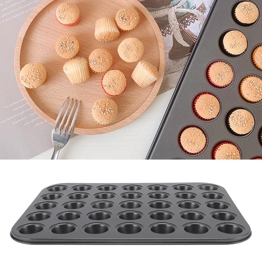 Carbon Steel Mini Muffin Pan 35 Grids Cake Mold Durable Tart Quiche Mold  Oven Baking