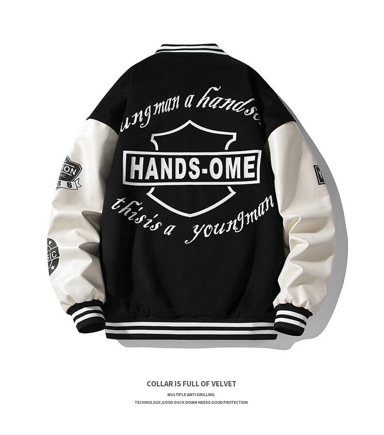 Men's Trendy Embroidered Baseball Jacket - Casual Spring/Autumn Wear