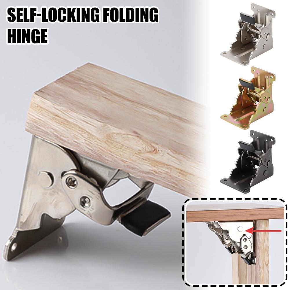 90 Degree Folding Table Leg Bracket, Multi Angle Self-Lock Hinge Hardware, Folding Locking Hinge for Table Support Workbench