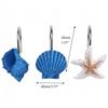 Starfish Design Shower Curtain Hooks Resin Material Starfish Shell Hooks  For Living Room