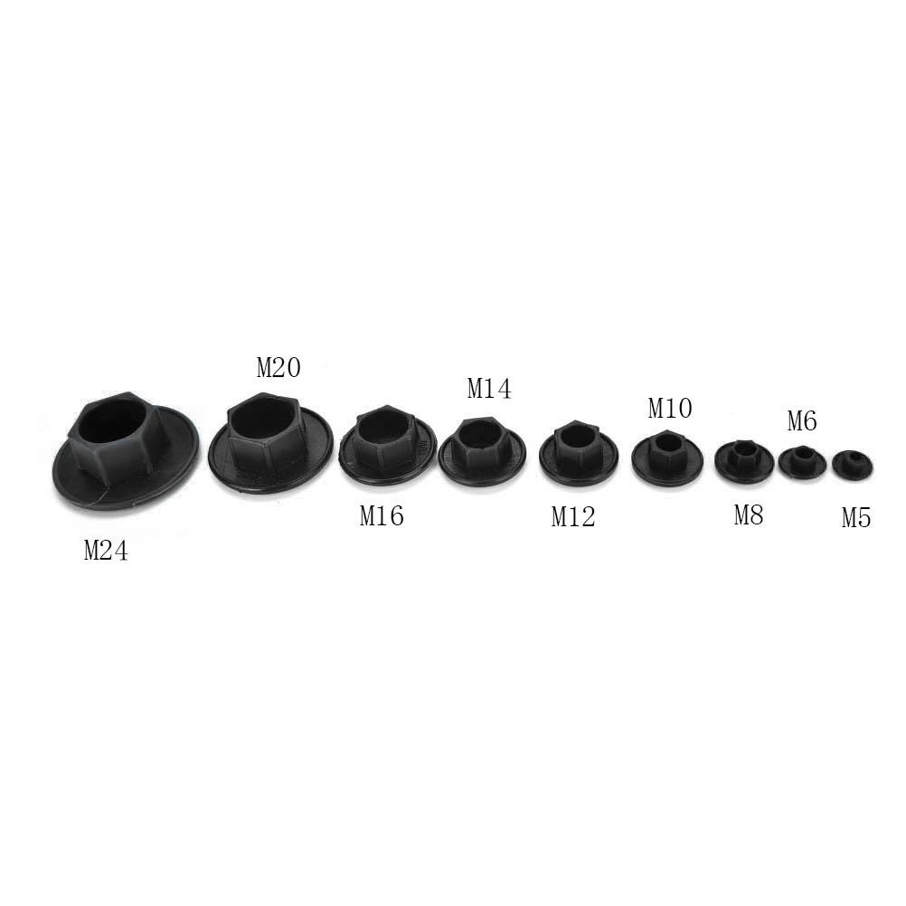 Nuevos 20 Piezas Negro Hexagonal Allen Tornillo Tuerca Cabeza Hexagonal Tapa Protectora Sujetadores Tornillos Tapas M5-24