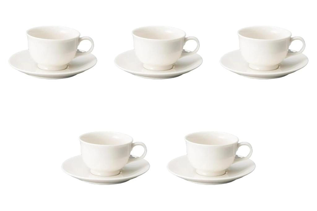 Set of 5 NB Coffee Cups and Saucers X 9 X 6 Cm Cups Saucers Setomonohonpo [11.5 (195cc)] &