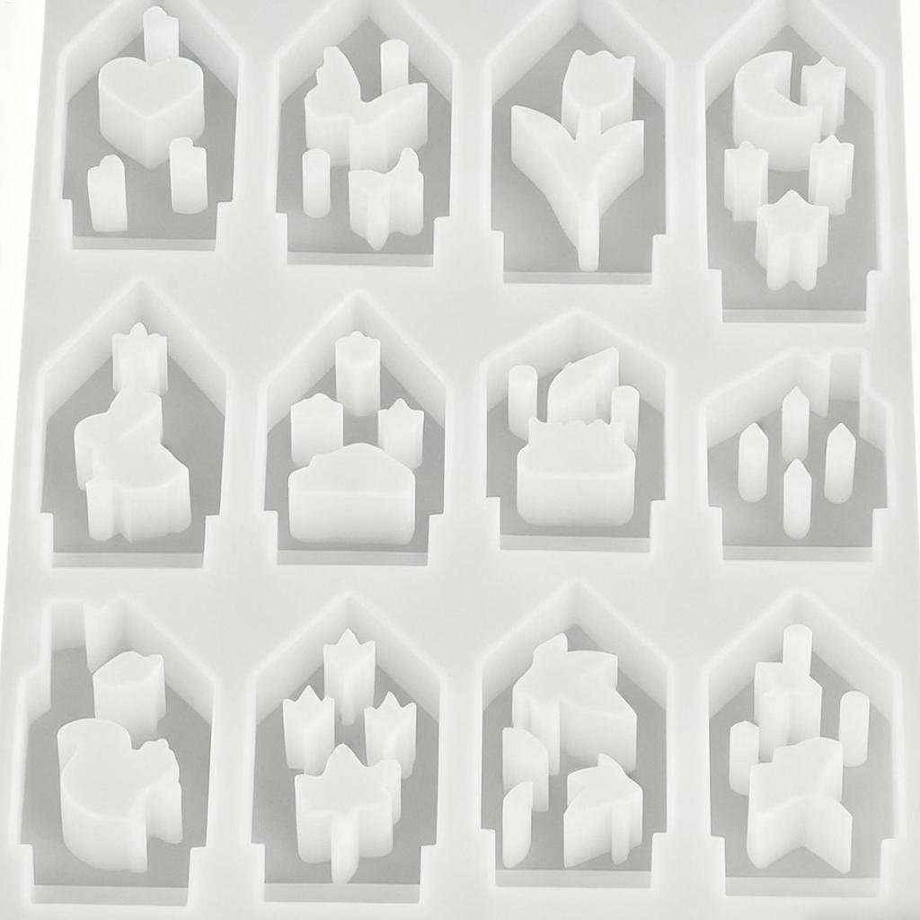 Christmas Silicone Molds For Resin Non-Stick Crafting Tools House Wax Molds Christmas Decorations For Wax Advent Home Decor