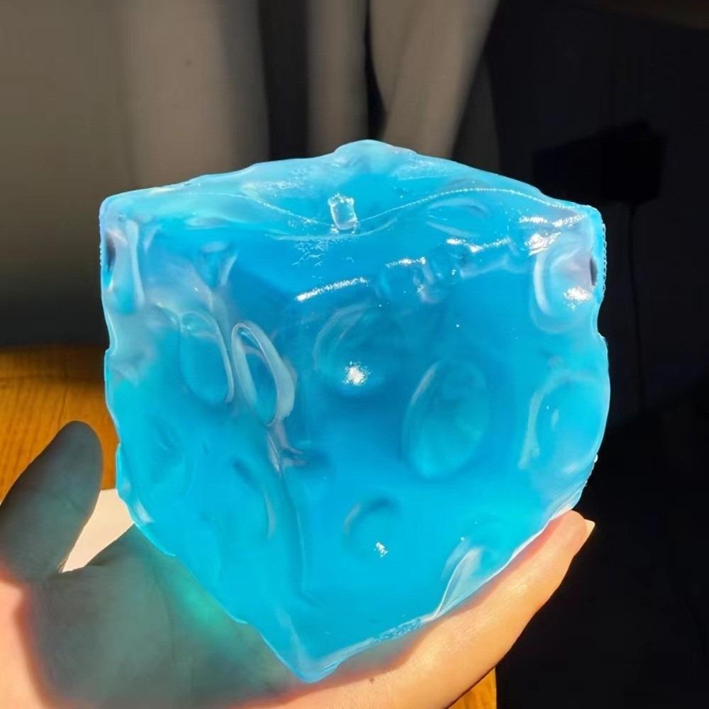 Transparent Filling Cheese Pinch Toy Slow Rebound Cheese Squeeze Fidget Toy Stress Relief