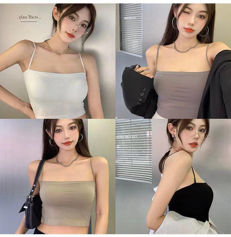 Women's Slimming Spaghetti Strap Camisole with Built-In Bra 