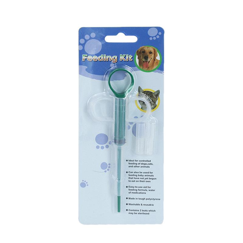 

2026 New Pet Medicine Syringe Feeder Set Cat Dog Pill Dispenser Tool Puppy Oral Liquid Feeding Syringe for Cats and Dogs KTY зелёный
