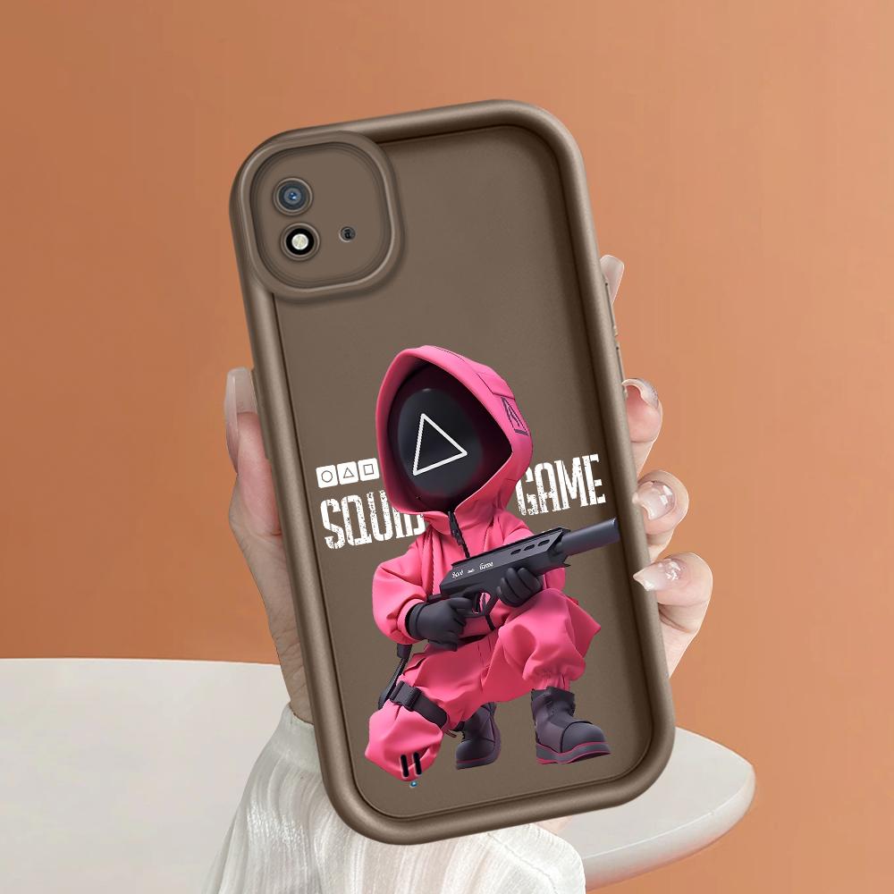 Soft Silicone Square Ladder Printing Pattern Phone Casing Full Cover Camera Shockproof Protection Rubber Case for OPPO Realme