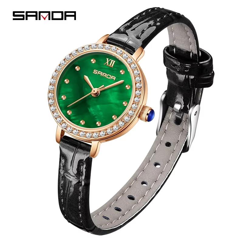 SANDA SD1153 Design Alloy Compact Women's Graduated Quartz Watches Original Luxury Elegant Quartz Waterproof Watches