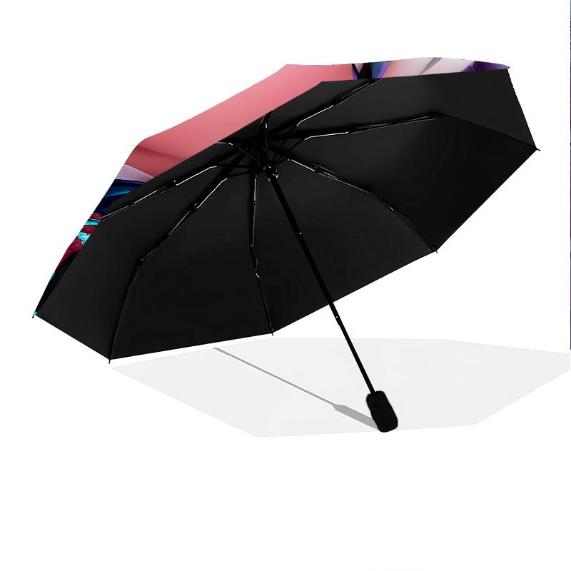 Vibrant Fashion Playful Elegance Folding umbrella Suitable for all seasons 8 paraphenoid bones Sun umbrella printing Gift