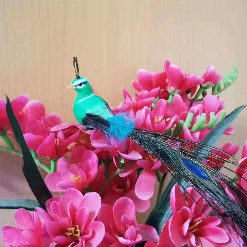 1Pc Of Peacock Christmas Ornaments Simulate The Atmosphere Of Glitch Peacock Branches And Branches Home Decor