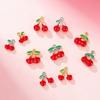 5pcs Red Enamel Cherry Charms Stainless Steel Fruit Pendants for DIY Bracelets Necklaces Jewelry Making Accessories Handmade DIY