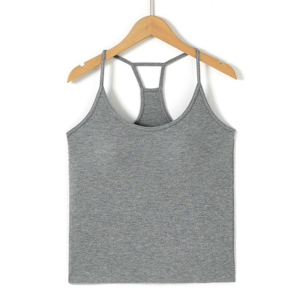 Racerback Damen-Camisole mit integrierten BH-Polstern, ärmelloses, formgebendes Sommer-Top für innen oder außen