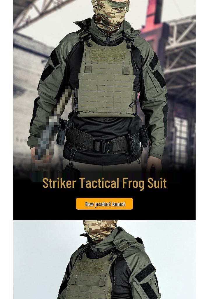 New Strike II Camouflage Frog Suit: Breathable, Long Sleeve, Multi-Pocket Outdoor Military Clothing, Plus Size
