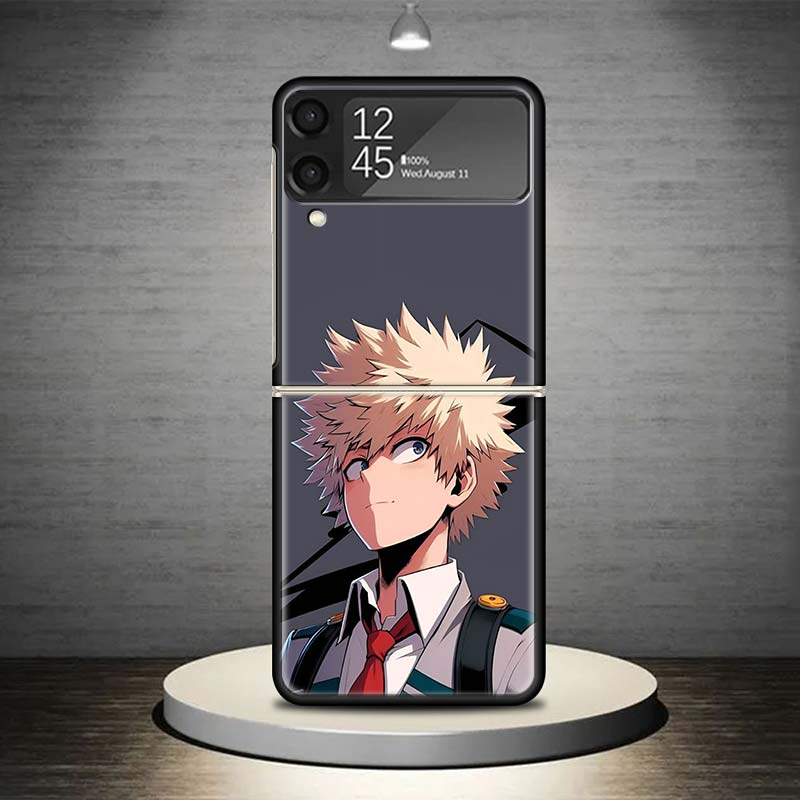Bakugou Katsuki MHA My Hero Phone Case For Samsung Galaxy Z Flip 7 6 5 4 3 5G Shockproof Cover Z Flip7 Flip6 ZFlip5 Flip3 Flip4