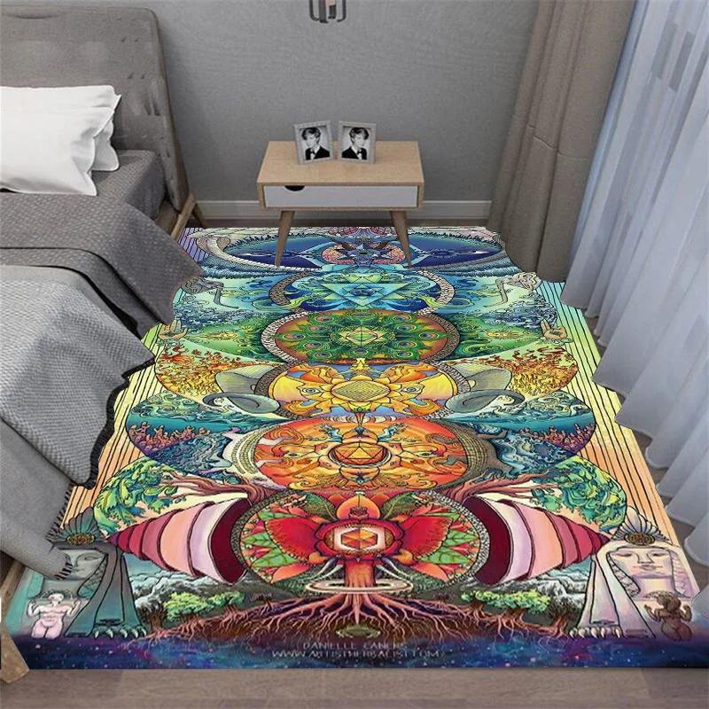 3D Chakra Printed carpet non-slip carpet door mat Yoga mat bedroom decoration area rug bedroom decor birthday gift