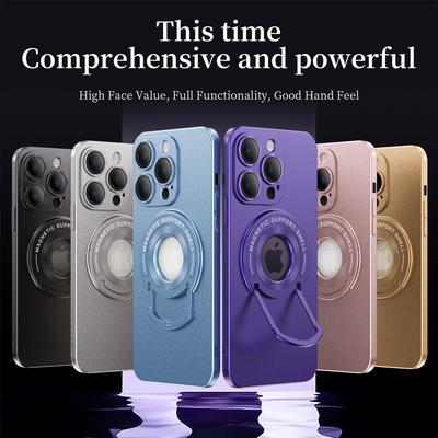 Luxury Frosted For Magsafe Magnetic Case For iPhone 15 14 13 12 11 Pro Max Plus Wireless Charging Kickstand Armor Cover
